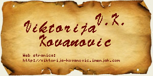Viktorija Kovanović vizit kartica